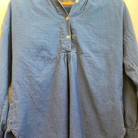 Massimo Dutti Navy Popover Blouse - Picture 2 of 12